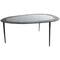 30" Black Aluminum Abstract Oval Shaped Coffee Table with Glass Top